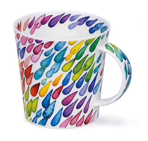 Dunoon Tasse aus feinem Knochenporzellan, hergestellt in England, Cairngorm-Form, Monsoon Regentropfenmuster, 480 ml, spülmaschinenfest (diagonal) Dunoon Tasse aus feinem Knochenporzellan, hergestellt in England, Cairngorm-Form, Monsoon Regentropfenmuster, 480 ml, spülmaschinenfest (diagonal) von Dunoon