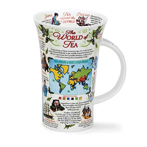 GL-Wort-XX World of Tea Becher aus feinem Knochenporzellan, Glencoe-Form, 0,5 l von DUNOON