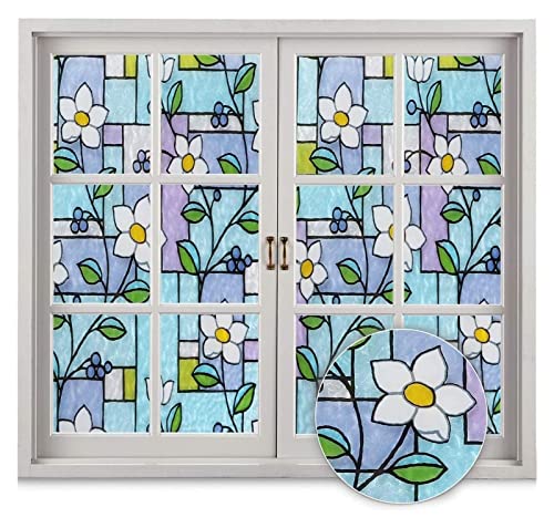 Fensterfolie Fensterfolie, Buntglasfolie for Zuhause, Badezimmer, Sonnenschutz, dekorativer statischer Aufkleber, Nicht klebende Vinyl-Türverkleidung (Color : Auburn, Size : 90x200cm) von DUNSBY