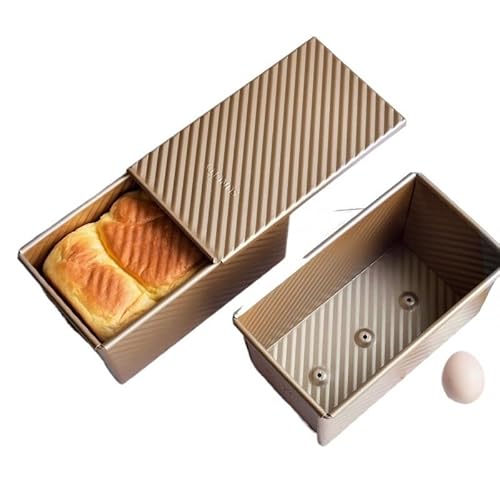 Toastbrot Backform Gebackene Toast-Box-Form, rechteckig, antihaftbeschichtet, Laibpfanne mit Deckel, Brot-Backform, umweltfreundliche Backofenform, Kuchen-Backformen (Color : 1Pcs Red BLDG) von DUNSBY