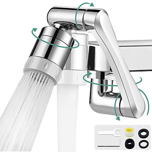 Wasserhahn Verlängerung mit Perlator, Wassersparer für Wasserhahn Aufsatz mit Zwei Sprühmodi, 1440° Drehbarer Multifunktionaler Verlängerungshahn, Perlatoren für Wasserhähne Küche und Bad Wasserhahn Verlängerung mit Perlator, Wassersparer für Wasserhahn Aufsatz mit Zwei Sprühmodi, 1440° Drehbarer Multifunktionaler Verlängerungshahn, Perlatoren für Wasserhähne Küche und Bad von DUNSOO