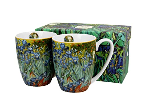 Duo ART GALLERY 2er-Set Becher 380 ml IRISES New Bone China Porzellan von Duo