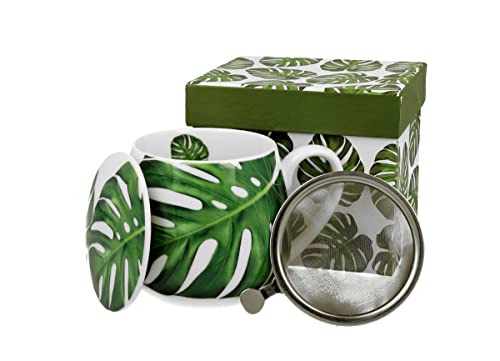 DUO FLORAL Fassbecher 430 ml MONSTERA mit Teesieb, New Bone China Porzellan DUO FLORAL Fassbecher 430 ml MONSTERA mit Teesieb, New Bone China Porzellan von Duo