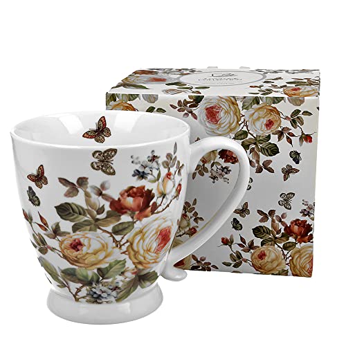 DUO FLORAL Jumbobecher 480 ml ZAHRA mit Fuß, New Bone China Porzellan von DUO