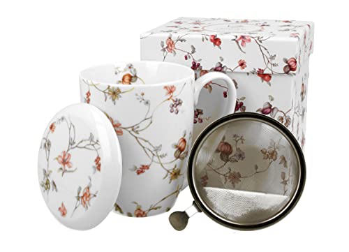 DUO FLORAL Becher 380 ml SAFA mit Teesieb, New Bone China Porzellan DUO FLORAL Becher 380 ml SAFA mit Teesieb, New Bone China Porzellan von Duo