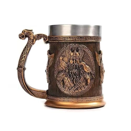 DUOAZJL Wikingerbecher – Bierbecher, Krugbecher für Männer, Coole Kaffeebecher aus Holzfässern, Bierkrug für nordische Deko-Geschenke DUOAZJL Wikingerbecher – Bierbecher, Krugbecher für Männer, Coole Kaffeebecher aus Holzfässern, Bierkrug für nordische Deko-Geschenke von DUOAZJL