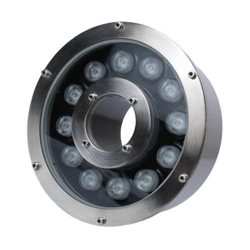 Unterwasser-LED-Teichlichter - AC 12V Ringbrunnenlicht, IP68 wasserdichter LED-Strahler, Landschaftsbeleuchtung geeignet für Brunnen, Wasserfälle, Teiche und Rasenflächen (Warm white, 9W-AC12V) von DUOAZJL