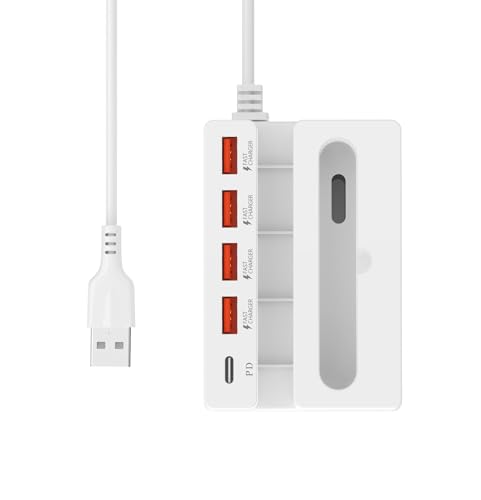 5 Ports USB C Hub Typ C Hub Adapter, PD Typ C Handy Ladegerät Steckdose Lautsprecherstander 5 IN 1 USB Power Delivery Hub von DUOBAGMA