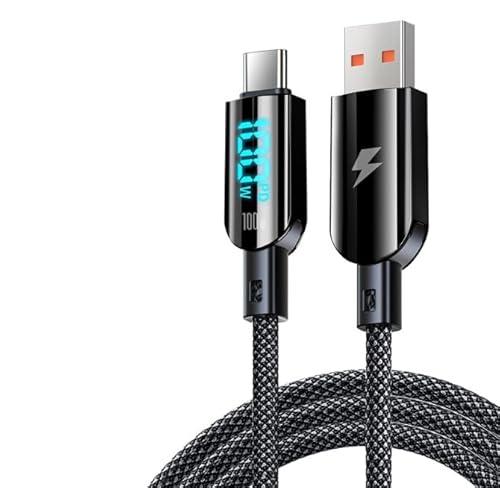 5A 100W Digital Display USB Kabel 66W Typ C Schnellladegerät USB-C Kabel für Xiaomi Huawei Poco Samsung Oneplus (USB A-C) von DUOBAGMA