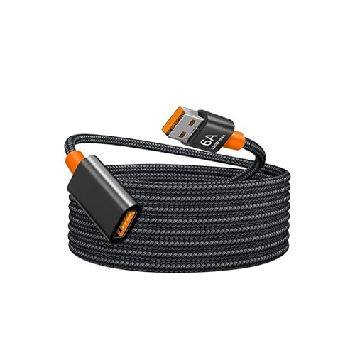 DUOBAGMA 6A USB3.0 Verlängerung Kabel 1M, 120W Nylon USB 3.0 Stecker zu USB 2.0 Buchse Verlängerungskabel für PC Laptop von DUOBAGMA