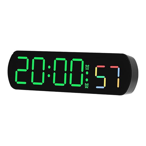 DUOBAGMA Große Digitale Wanduhr Temperatur Anzeige Nachtmodus Tisch Wecker 12/24H Elektronische LED Uhr Sprachsteuerung Wecker von DUOBAGMA