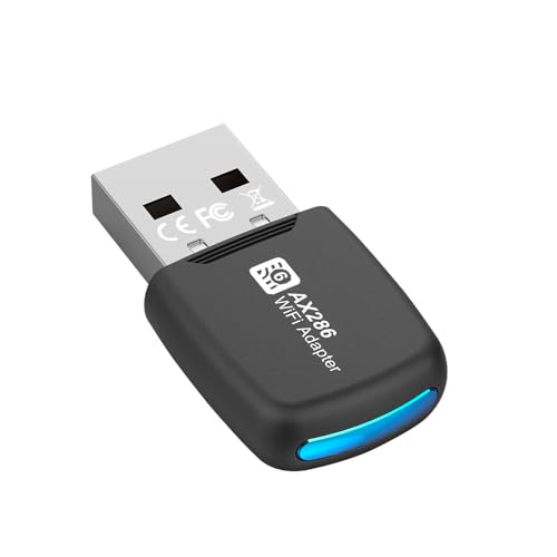 Mini USB WiFi 6 Netzwerkkarte, AX286 286Mbps 802.11ax Dongle USB 2.4GHz Wi-Fi LAN Adapter Treiber kostenlos für PC Laptop Windows 7 10 11 von DUOBAGMA