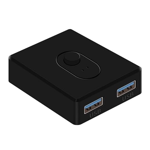 USB 3.0 Switch, Bi-Direktional 2 PC Umschalter 2 in 1 Out (1 in 2 Out), KVM Switch für PC, Drucker, Scanner, Tastatur, 2 Computer Teilen Sich 1 Gerät von DUOBAGMA