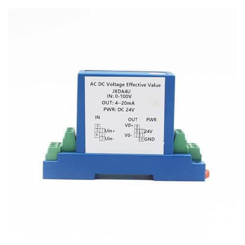 AC-Spannungstransmitter Gleichspannungswandler Hall-Spannungssensor 4-20 mA 0-10 V 0-5 V Gleichspannungssender 0-1000 V Eingang DIN35 mm mit DC24V-Stromversorgung(0-100V DC input,AC220V_4-20MA) von DUOCAI