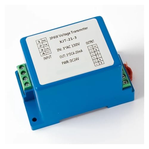 DUOCAI AC-Spannungstransmitter 3-Phasen-4-Draht-Spannungswandler 4-20 mA 0-10 V 0-5 V RS485 Wechselspannungssendersensor 0-50 V 0-100 V 0-220 V 0-380 V 0-500 V(Input AC 0-250V,4-20MA_DC24V) von DUOCAI