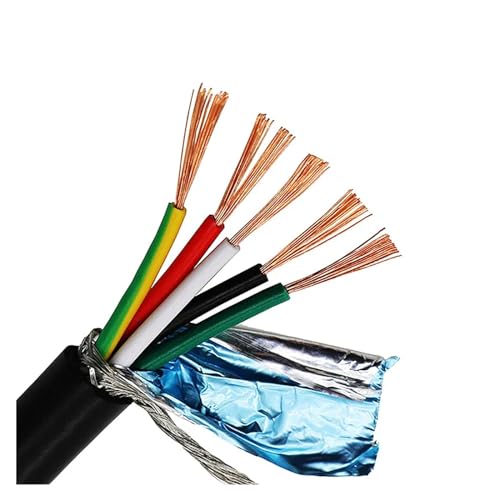 DUOCAI abgeschirmter Draht RVVP 5 Meter 2–40-adriges, geschirmtes, weiches Kabel Ul2464, Kern aus reinem Kupfer, 26 24 22 20 18awg Rvvp 0,2–1 mm²(4 CORES_18 AWG-0.75MM2) von DUOCAI
