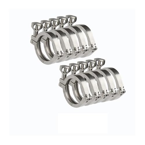 Tri-Clamp Edelstahl Sanitär 0,5" 0,75" 1" 1,5" 2" 2,5" 3" 4" 5" Tri Clamp SUS 304 Edelstahl Sanitärrohrverschraubung(10pc,Clamp 34mm) von DUOCAI