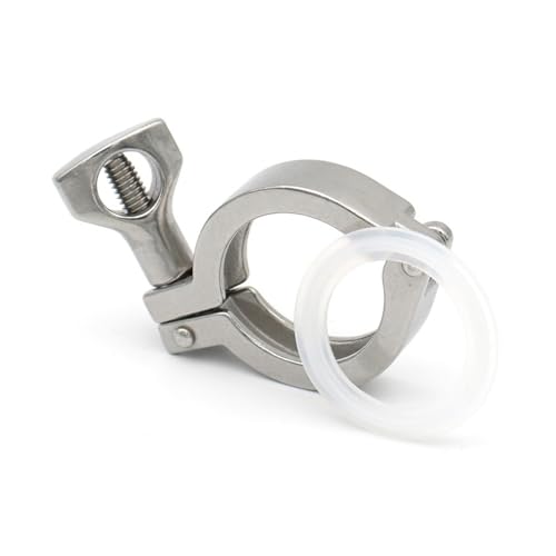 Tri-Clamp Edelstahl Sanitär 0,5 "1,5" 2 "3" 4 "50,5mm25,4mm34mm64mm91mm119mm 304 Edelstahl Sanitär Tri Clamp(1pc,2.5INCH X K77.5_SS304) von DUOCAI