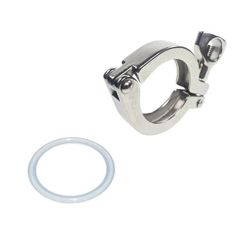 Tri-Clamp Edelstahl Sanitär 1 "- 8" zoll Sanitär Edelstahl Tri Ferrule Klemmen SS 304 Fit for Rohr Flansch Mit Silikon dichtung(2 PCS,K-91mm 3 inch) von DUOCAI
