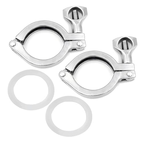 Tri-Clamp Edelstahl Sanitär Tri Clamp 0,5 "1,5" 2 "3" 4 "50,5mm25,4mm34mm64mm91mm119mm 304 Edelstahl Sanitär(2 pcs,1.5INCH X K50.5_SS304) von DUOCAI