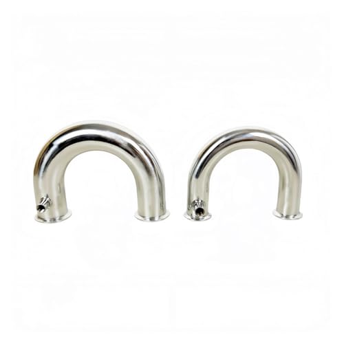 Tri-clamp Connection Elbow 1,5" OD 50,5 mm/2" OD 64 mm Tri-Clamp "U" Typ Winkelstück mit 1/4" Innengewinde und Thermometer, SS304 Edelstahl Sanitär Fitting Splitter(Without Thermometer,2") von DUOCAI