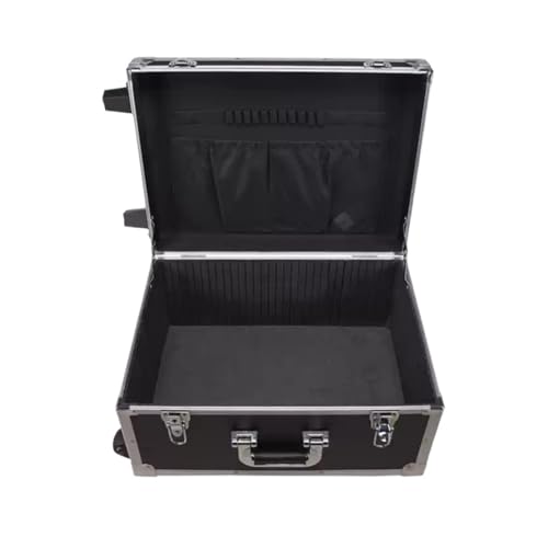 Wasserdichter staubdichter Werkzeugkasten aus Kuns Handgeführter Road Trunk Stoßfester Flightcase Werkzeugkasten mit Zugstange aus Aluminiumlegierung und Rädern Schlüsselschloss Aufbewahrungsbox for W von DUOCAI