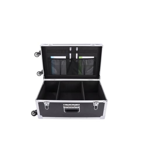 Wasserdichter staubdichter Werkzeugkasten aus Kuns Handgeführter Road Trunk Stoßfester Flightcase Werkzeugkasten mit Zugstange aus Aluminiumlegierung und Rädern Schlüsselschloss Aufbewahrungsbox for W von DUOCAI