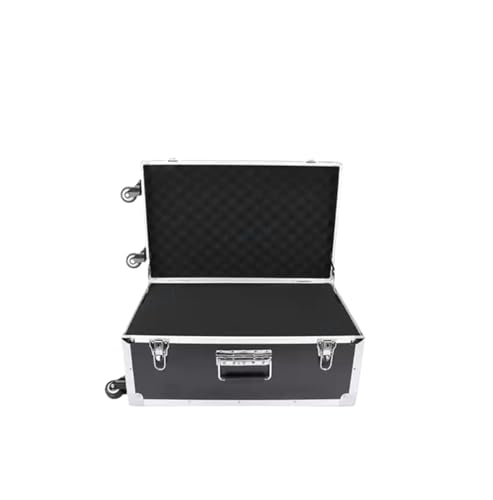 Wasserdichter staubdichter Werkzeugkasten aus Kuns Handgeführter Road Trunk Stoßfester Flightcase Werkzeugkasten mit Zugstange aus Aluminiumlegierung und Rädern Schlüsselschloss Aufbewahrungsbox for W von DUOCAI