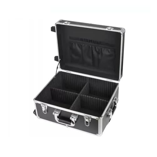 Wasserdichter staubdichter Werkzeugkasten aus Kuns Handgeführter Road Trunk Stoßfester Flightcase Werkzeugkasten mit Zugstange aus Aluminiumlegierung und Rädern Schlüsselschloss Aufbewahrungsbox for W von DUOCAI