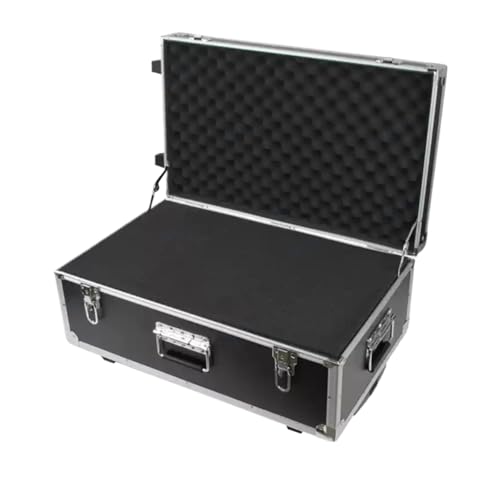 Wasserdichter staubdichter Werkzeugkasten aus Kuns Handgeführter Road Trunk Stoßfester Flightcase Werkzeugkasten mit Zugstange aus Aluminiumlegierung und Rädern Schlüsselschloss Aufbewahrungsbox for W von DUOCAI