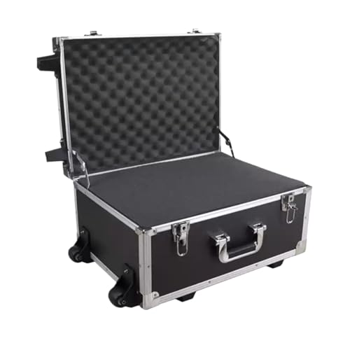 Wasserdichter staubdichter Werkzeugkasten aus Kuns Handgeführter Road Trunk Stoßfester Flightcase Werkzeugkasten mit Zugstange aus Aluminiumlegierung und Rädern Schlüsselschloss Aufbewahrungsbox for W von DUOCAI