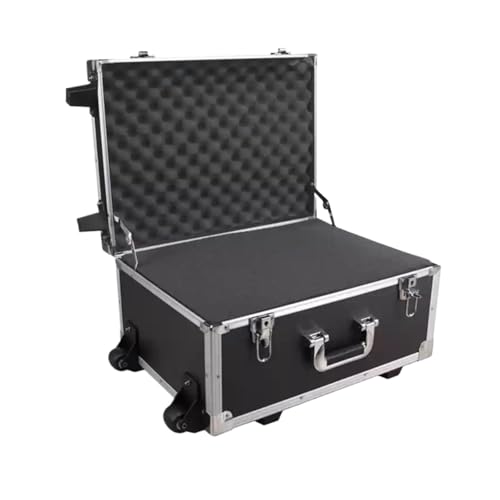 Wasserdichter staubdichter Werkzeugkasten aus Kuns Handgeführter Road Trunk Stoßfester Flightcase Werkzeugkasten mit Zugstange aus Aluminiumlegierung und Rädern Schlüsselschloss Aufbewahrungsbox for W von DUOCAI