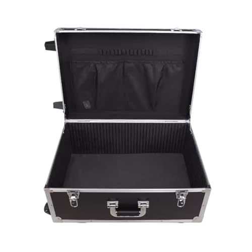 Wasserdichter staubdichter Werkzeugkasten aus Kuns Handgeführter Road Trunk Stoßfester Flightcase Werkzeugkasten mit Zugstange aus Aluminiumlegierung und Rädern Schlüsselschloss Aufbewahrungsbox for W von DUOCAI