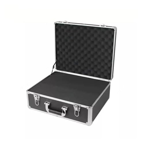 Wasserdichter staubdichter Werkzeugkasten aus Kuns Industrieller Werkzeug-Flightcase aus Aluminium mit Gitterschaum im Inneren. Tragbares Flycase for harte Ausrüstung. Schwarz-silberne Tragebox mit Sc von DUOCAI