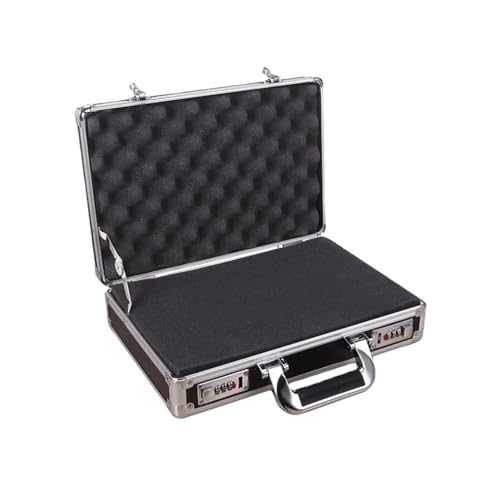 Wasserdichter staubdichter Werkzeugkasten aus Kuns Kleine tragbare Werkzeugkiste Aluminiumlegierung wasserdichte Haushaltsaktenhülle Hardware-Instrumentenbox Aufbewahrungsbox mit Schloss-Organizer(Bla von DUOCAI