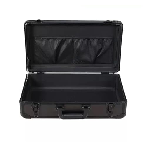 Wasserdichter staubdichter Werkzeugkasten aus Kuns Komplett schwarze Tragebox mit Schlüsselschloss, industrieller Werkzeug-Flightcase aus Aluminium mit Gitterschaum, tragbarer Flycase for harte Ausrüs von DUOCAI