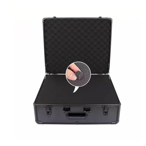 Wasserdichter staubdichter Werkzeugkasten aus Kuns Komplett schwarze Tragebox mit Schlüsselschloss, industrieller Werkzeug-Flightcase aus Aluminium mit Gitterschaum, tragbarer Flycase for harte Ausrüs von DUOCAI