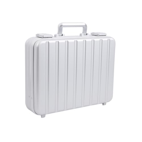 Wasserdichter staubdichter Werkzeugkasten aus Kuns Sicherheits-Aktentasche aus Aluminiumlegierung – wasserdichte Business-Reise-Toolbox for tragbaren Laptop-Tablet-Aufbewahrungs-Organizer(Silver) von DUOCAI