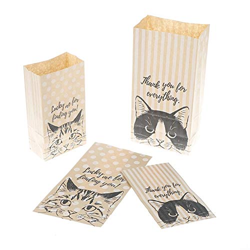 10pcs Katze Muster Kraftpapier Geschenkbeutel Süßigkeit Cookies Kraftpapiersäcke Geschenkverpackung nach Hause Wedding Partei Geburtstagsgeschenk Verpackung DUOER (Farbe : P2) von DUOER