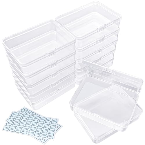 DUOFIRE Kleine Box aus transparentem Kunststoff, Aufbewahrungsbehälter für Perlen, Handwerk, Schmuck, 12 Stück von DUOFIRE