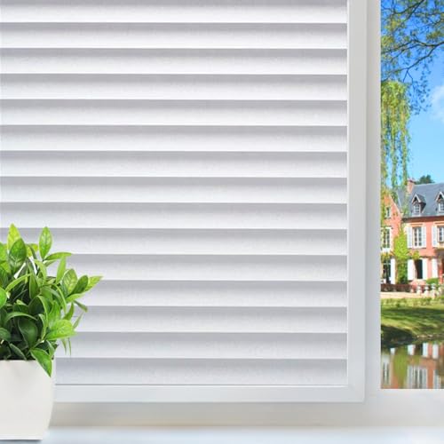 DUOFIRE Privatsphäre Fensterfolie Dekorfolie Sichtschutzfolie Ohne Kleber Selbstklebend Glas Fenster Aufkleber Anti-UV Folie (90cm X 200cm, DP040) von DUOFIRE