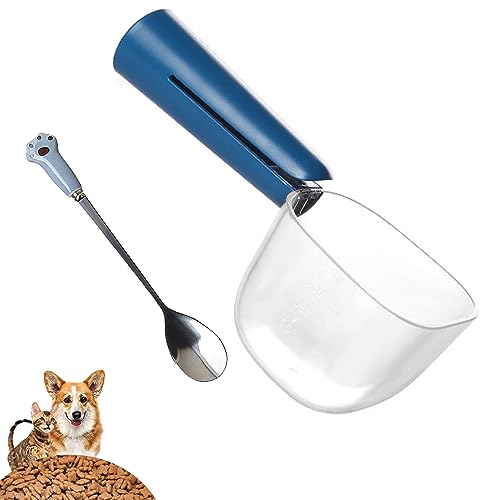DUOHERESHUI Haustierlöffel, 2 Stück Hundefutterschaufel Abs, Hundefutter Schaufel Löffel, Hundefutter Schaufel, Für Hunde, Katzen, Aufbewahrung Von Futter, Wasser, Snack, Reisenapf (250 Ml) von DUOHERESHUI