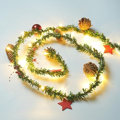DUOJIN Neue Weihnachtsgirland mit LED Lampen Tannengirlande Weihnachtsdeko (2.2M) von DUOJIN