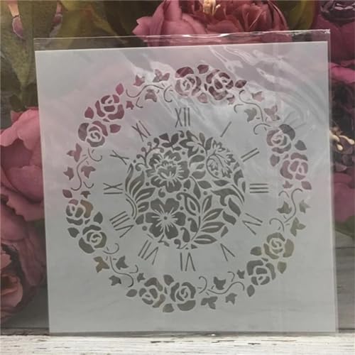 Schablonen zum Basteln, 15 x 15 cm, Uhr-Bienen-Zifferblatt, wiederverwendbare Schablonen zum Malen auf Holz, Leinwand, Zeichnungsvorlagen, Wandkunst, Heimdekoration, Stil C Schablonen zum Basteln, 15 x 15 cm, Uhr-Bienen-Zifferblatt, wiederverwendbare Schablonen zum Malen auf Holz, Leinwand, Zeichnungsvorlagen, Wandkunst, Heimdekoration, Stil C von DUOLAIYUNSO