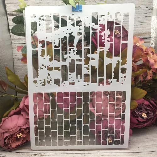 Schablonen zum Malen an Wänden, A4, 29 cm, rechteckig, Ziegel, Bambus, wiederverwendbar, Zeichnen, Malen, Basteln, Vorlagen für Wandpapier, Kunst, Scrapbooking, Heimdekoration von DUOLAIYUNSO