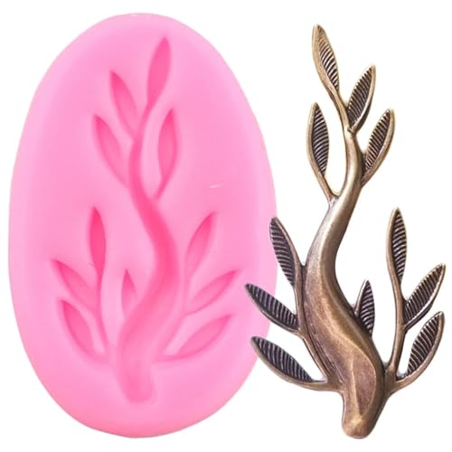 Silikonformenzubehör, Baumzweig-Silikonformen, Blätter, Zweig, Kuchenbordüre, Fondant, Kuchendekoration, Werkzeuge, Süßigkeiten, Cupcake-Topper, Schokoladenform, 7 x 4,5 x 0,9 cm Silikonformenzubehör, Baumzweig-Silikonformen, Blätter, Zweig, Kuchenbordüre, Fondant, Kuchendekoration, Werkzeuge, Süßigkeiten, Cupcake-Topper, Schokoladenform, 7 x 4,5 x 0,9 cm von DUOLAIYUNSO