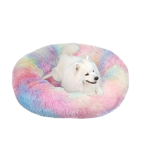 Beruhigendes Anti-Angst-Hundebett in Donut-Form, groß, flauschiges, rundes Plüsch-Hundebett mit rutschfester Unterseite, waschbare Haustiermatte, Matratze für den Innenbereich, Haustier-Schlafnest (70 Beruhigendes Anti-Angst-Hundebett in Donut-Form, groß, flauschiges, rundes Plüsch-Hundebett mit rutschfester Unterseite, waschbare Haustiermatte, Matratze für den Innenbereich, Haustier-Schlafnest (70 von DUOLEH