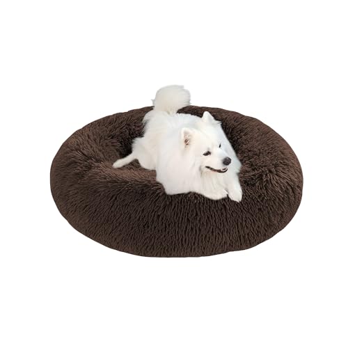 Beruhigendes Anti-Angst-Hundebett in Donut-Form, groß, flauschiges Plüsch-Hundebett mit rutschfester Unterseite, waschbare Haustiermatte, Matratze für den Innenbereich, Haustier-Schlafnest (90 x 90 x Beruhigendes Anti-Angst-Hundebett in Donut-Form, groß, flauschiges Plüsch-Hundebett mit rutschfester Unterseite, waschbare Haustiermatte, Matratze für den Innenbereich, Haustier-Schlafnest (90 x 90 x von DUOLEH