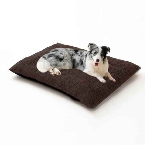 DUOLEH Hundebox-Bett, extra groß, waschbar, beruhigende Haustiermatratze, mit rutschfester Unterseite, warmes, flauschiges Anti-Angst-Haustierkissen, 122 x 85 x 12 cm, Braun DUOLEH Hundebox-Bett, extra groß, waschbar, beruhigende Haustiermatratze, mit rutschfester Unterseite, warmes, flauschiges Anti-Angst-Haustierkissen, 122 x 85 x 12 cm, Braun von DUOLEH