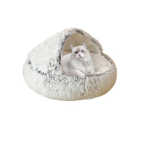 Katzenhöhlenbetten für den Innenbereich mit rutschfester Unterseite, faltbares Katzenhaus, 2-in-1-Haustierhöhle, Sofa-Matten für Kätzchen und Welpen, waschbares Plüsch-Zelthaus (60 x 60 x 20 cm, grau) Katzenhöhlenbetten für den Innenbereich mit rutschfester Unterseite, faltbares Katzenhaus, 2-in-1-Haustierhöhle, Sofa-Matten für Kätzchen und Welpen, waschbares Plüsch-Zelthaus (60 x 60 x 20 cm, grau) von DUOLEH